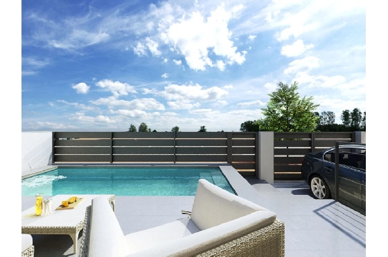 Reihenhaus in Formentera del Segura(Valencia) zu verkaufen, Wohnfläche 147 m², Zustand Erstbezug, Grundstück 140 m², 2 Schlafzimmer, 2 Badezimmer, Pool, ref.: HA-FRN-110-R01-3