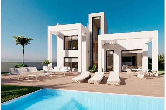 Villa in Finestrat zu verkaufen, Wohnfläche 224 m², Zustand Erstbezug, Grundstück 400 m², 3 Schlafzimmer, 2 Badezimmer, Pool, ref.: HA-FIN-310-E01-1