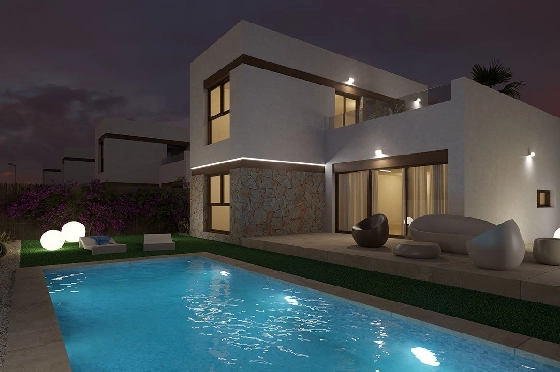 Villa in Algorfa zu verkaufen, Wohnfläche 198 m², Zustand Erstbezug, + fussboden, Klimaanlage, Grundstück 308 m², 3 Schlafzimmer, 2 Badezimmer, Pool, ref.: HA-ARN-109-E01-12