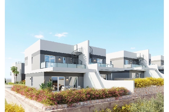 Stadthaus in Finestrat(Finestrat) zu verkaufen, Wohnfläche 128 m², Klimaanlage, Grundstück 275 m², 4 Schlafzimmer, 2 Badezimmer, Pool, ref.: CA-B-1828-AMB-1