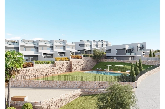 Stadthaus in Finestrat(Finestrat) zu verkaufen, Wohnfläche 128 m², Klimaanlage, Grundstück 275 m², 4 Schlafzimmer, 2 Badezimmer, Pool, ref.: CA-B-1828-AMB-18
