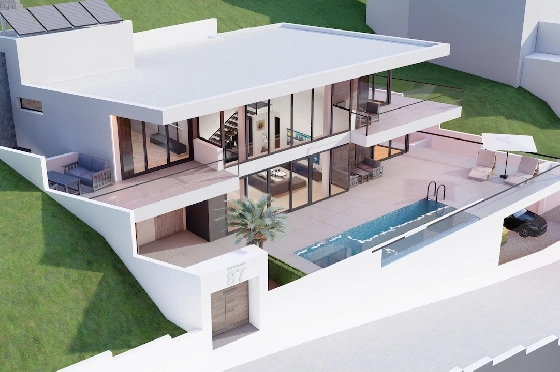 Villa in Benitachell(La Cumbre del Sol) zu verkaufen, Wohnfläche 511 m², Klimaanlage, Grundstück 745 m², 3 Schlafzimmer, 4 Badezimmer, Pool, ref.: CA-H-1871-AMBI-20