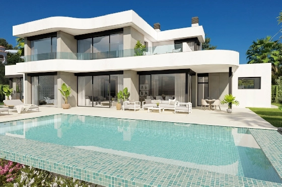 Villa in Moraira(Benimeit) zu verkaufen, Wohnfläche 295 m², Klimaanlage, Grundstück 811 m², 4 Schlafzimmer, 4 Badezimmer, Pool, ref.: CA-H-1890-AMB-1