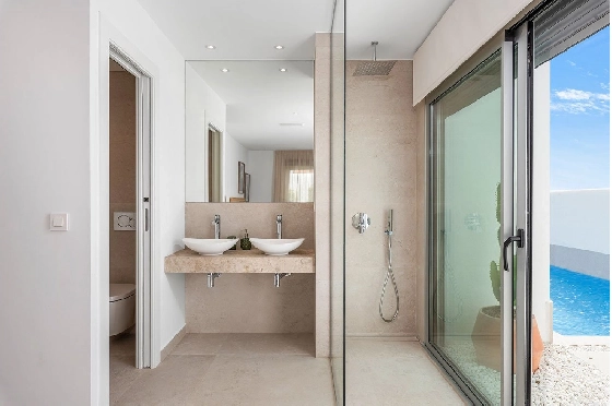 Villa in Los Alcazares zu verkaufen, Wohnfläche 115 m², Zustand Erstbezug, Grundstück 217 m², 3 Schlafzimmer, 2 Badezimmer, Pool, ref.: HA-LAN-434-E01-15