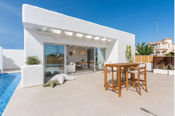Villa in Los Alcazares zu verkaufen, Wohnfläche 115 m², Zustand Erstbezug, Grundstück 217 m², 3 Schlafzimmer, 2 Badezimmer, Pool, ref.: HA-LAN-434-E01-2