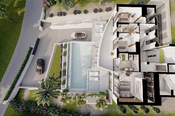 Villa in Altea(Sierra de Altea) zu verkaufen, Wohnfläche 500 m², Klimaanlage, Grundstück 1270 m², 4 Schlafzimmer, 4 Badezimmer, Pool, ref.: CA-H-1718-AMBI-21