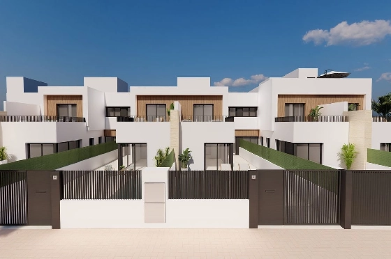 Reihenhaus in Santiago de la Ribera zu verkaufen, Wohnfläche 125 m², Zustand Erstbezug, Grundstück 131 m², 3 Schlafzimmer, 2 Badezimmer, Pool, ref.: HA-SRN-122-R02-11