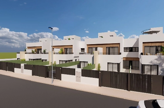 Reihenhaus in Santiago de la Ribera zu verkaufen, Wohnfläche 125 m², Zustand Erstbezug, Grundstück 131 m², 3 Schlafzimmer, 2 Badezimmer, Pool, ref.: HA-SRN-122-R02-12
