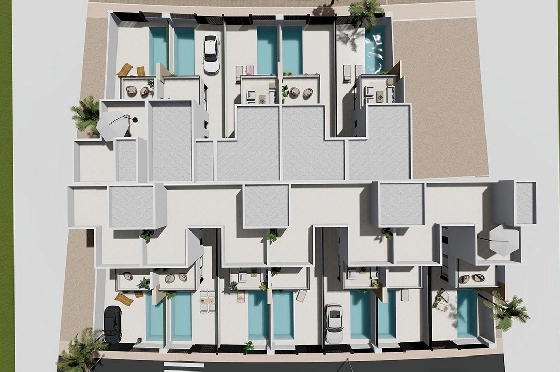 Reihenhaus in Santiago de la Ribera zu verkaufen, Wohnfläche 125 m², Zustand Erstbezug, Grundstück 131 m², 3 Schlafzimmer, 2 Badezimmer, Pool, ref.: HA-SRN-122-R02-15