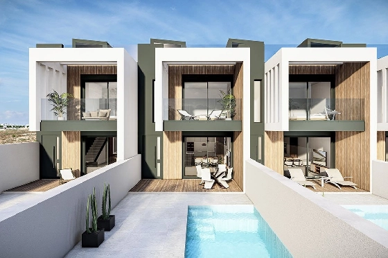 Reihenhaus in Pilar de la Horadada zu verkaufen, Wohnfläche 195 m², Zustand Erstbezug, 3 Schlafzimmer, 3 Badezimmer, Pool, ref.: HA-PIN-164-R01-1