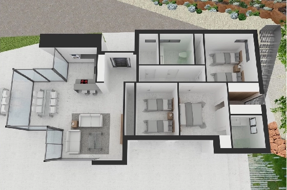 Villa in Denia(Denia) zu verkaufen, Wohnfläche 167 m², Klimaanlage, Grundstück 800 m², 3 Schlafzimmer, 2 Badezimmer, Pool, ref.: CA-H-1948-AMB-7