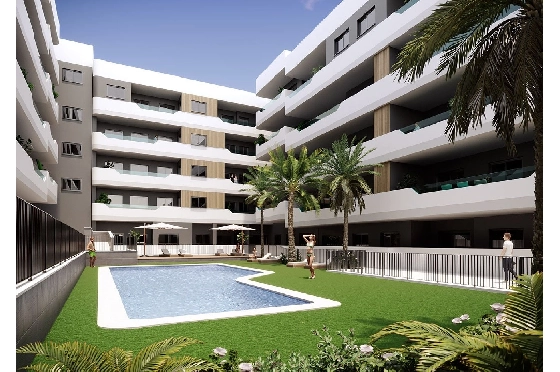 Etagen Apartment in Santa Pola zu verkaufen, Wohnfläche 87 m², Zustand Erstbezug, 3 Schlafzimmer, 2 Badezimmer, Pool, ref.: HA-SPN-703-A02-1