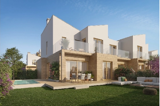 Stadthaus in El Vergel(El Vergel) zu verkaufen, Wohnfläche 137 m², Klimaanlage, Grundstück 101 m², 2 Schlafzimmer, 2 Badezimmer, Pool, ref.: CA-B-1962-AMB-1